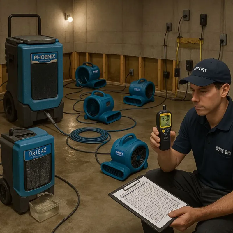 Structural Drying and Dehumidification process in Coldwater, MI